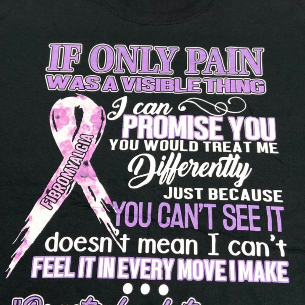 "Fibromyalgia" Adult Black XL NOS T-Shirt
